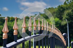 Metal fashion fence. Decorative wrought iron fence