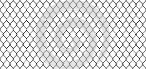 Metal fence background. Mesh steel chain pattern. Vector