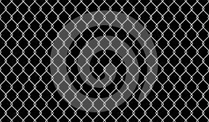 Metal fence background. Mesh steel chain pattern. Vector