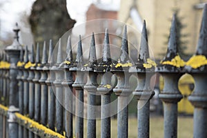 Metal fence of church