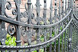 A metal fence made of wrought iron in Hannover, Germany, Europe