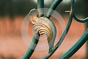 Metal fence ornament abstract pattern element