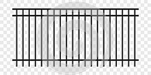Metal fence. Prison bars. Realistic lattices. Vector illustration isolated on transparent background. photo