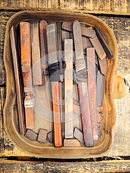 Metal file set in plastic box