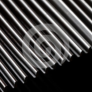 Metal fins on a dark surface