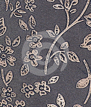 Metal floral wallpaper