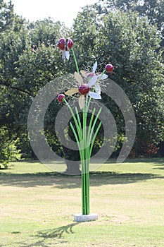 Metal Flower statue at the Cancer Survivors Park photo