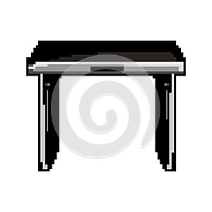 metal folding table game pixel art vector illustration