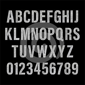 Metal font. All letters with digits