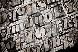 Metal font typography