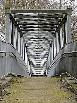 Metal footbridge over the M25 Motorway, Chorleywood