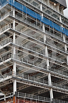 Metal frame building under construction