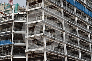 Metal frame building under construction