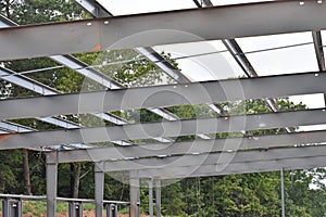 Metal frame of building under construction