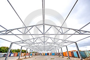 Metal frame of an industrial building