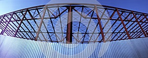 Metal frame of modern building