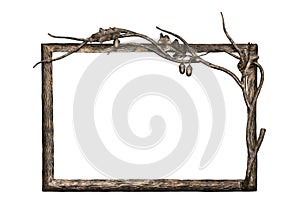 Metal frame with oak ornament