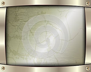 Metal frame with screws