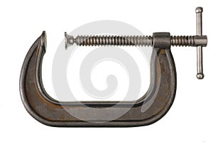 Metal G-Clamp on white