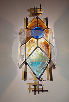 A metal and galss calssic lamp