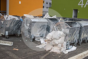 Metal garbage trash containers