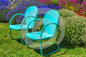 Metal Garden Chairs in a Garden