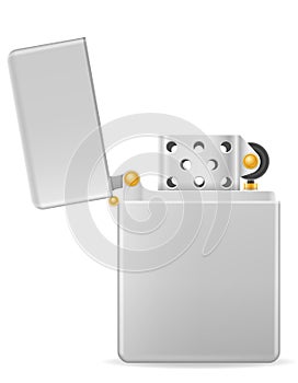 Metal gasoline lighter vector illustration