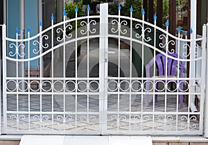 Metal gate of private garage