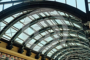 Metal and glass structures of the clerestory ceiling