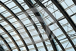 Metal and glass structures of the clerestory ceiling