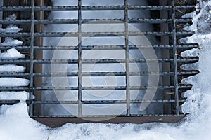 Metal Grate for Wiping Shores to Entrance of Home