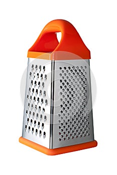 Metal grater with handle isolated