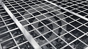 Metal grating pattern isolated on white background