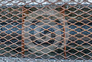 A metal grid background was used to create a high-altitude walking grate as it was lighter than concrete and was visible below.