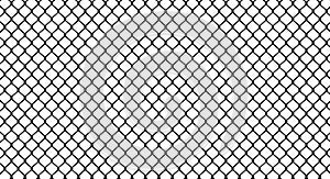 Chain link fence silhouette texture. Flat vector illustration isolated on white