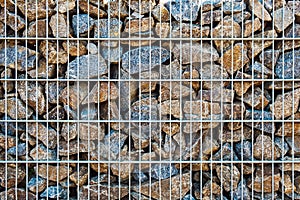 Metal grid with raw stones