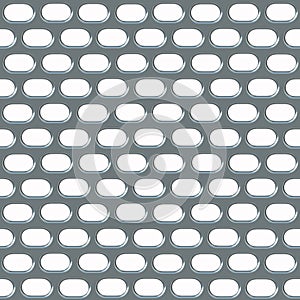 Metal Grill Seamless Pattern, light blue, horizontal rectangular, rounded corners holes