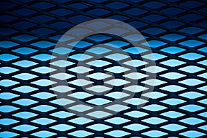 Metal grille on a blue background