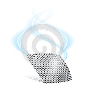 Metal grille with smoke photo