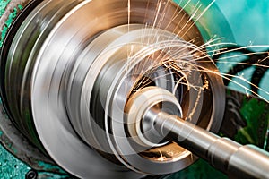 Metal grinding, internal grinding with an abrasive wheel on a high-speed spindle of a circular grinding machine