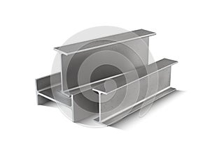 Metal H-shaped bars for structural reinforcement.