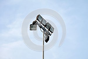 Metal halide lights on poles trust