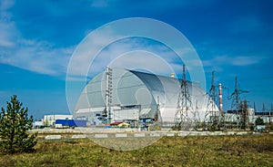 Production facilities of the Chernobyl nuclear power plant, Ukraine. Fourth emergency power unit and exclusion zone photo