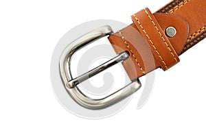 Metal head of brown belt