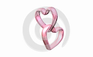 metal heart ring pink loop white Pink ring heart, the day of love is coming