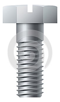 Metal hex head bolt with slotted socket drive