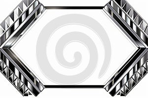 a metal hexagon frame on a white background