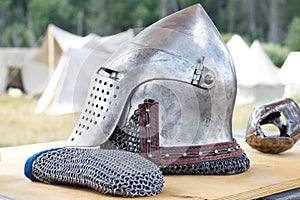 Metal historical helmet for head protection