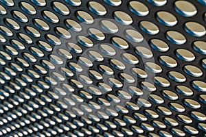 Metal hole mesh pattern with with shallow depth of focus background