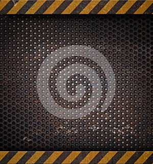 Metal holed or perforated grid background